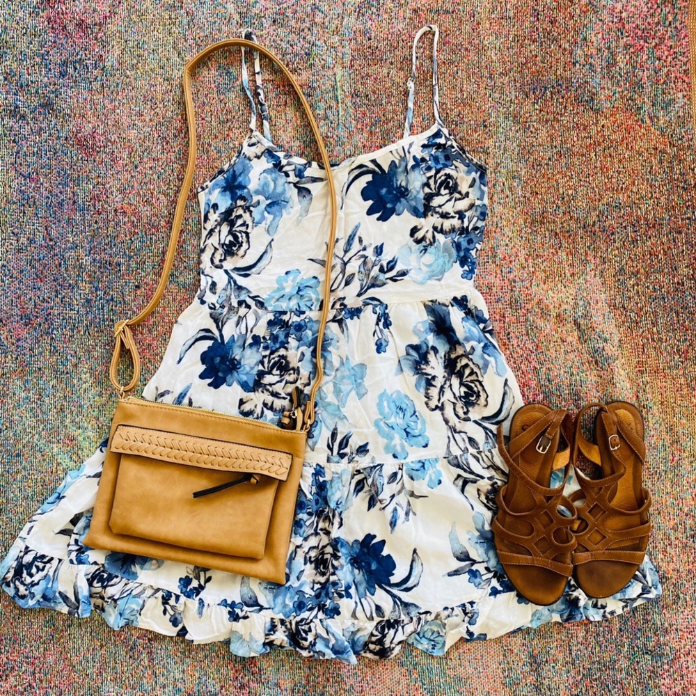 Boho floral flowery babydoll sundress dress mini